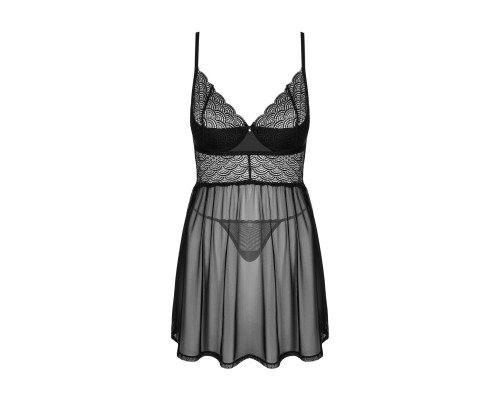 Еротичний комплект Obsessive Chemeris babydoll & thong M/L, пеньюар та стрінги