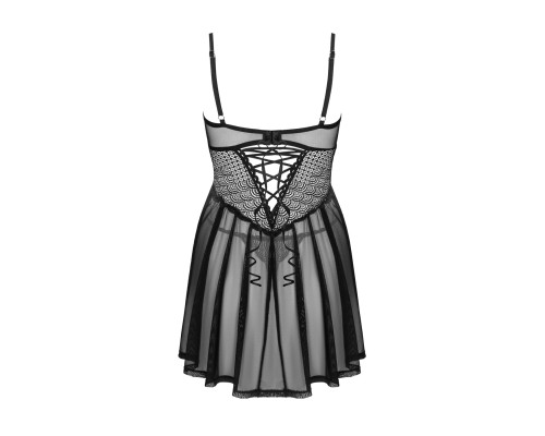 Еротичний комплект Obsessive Chemeris babydoll & thong M/L, пеньюар та стрінги