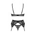 Комплект Obsessive Chemeris 3-pcs set M/L, стрінги, пояс для панчіх, бюстгальтер