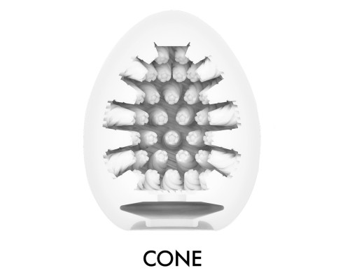 Мастурбатор-яйце Tenga Egg Cone, щільний TPE, пробник лубриканту 5 мл