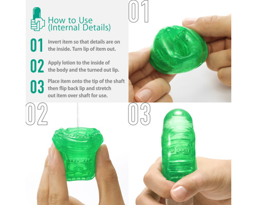 Унісекс-стимулятор Tenga UNI Emerald, зелений, з геометричним рельєфом, лубрикант у комплекті