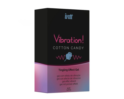 Рідкий вібратор Intt Vibration Cotton Candy (15 мл), густий гель, дуже смачний, діє до 30 хвилин