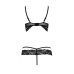 Комплект білизни Passion Exclusive SARIA SET OpenBra L/XL, black, стрепи, відкритий ліф, стрінги