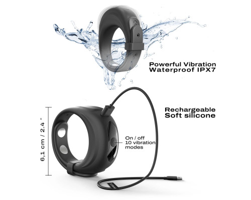 Ерекційне віброкільце Dorcel Fit Vibe Ring, регульований діаметр 4–5,7 см, 10 режимів