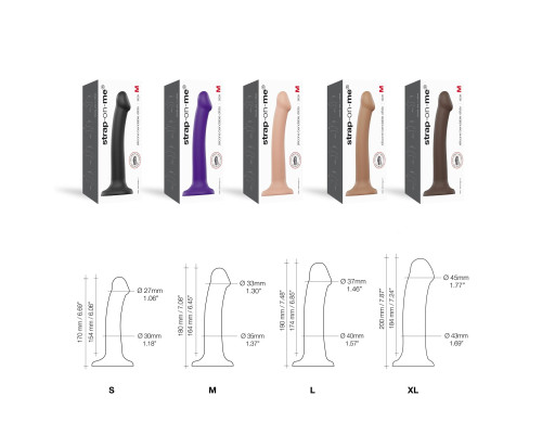 Насадка для страпона Strap-On-Me Dual Density Dildo Caramel S, діаметр 2,7 см, двошарова, гнучка