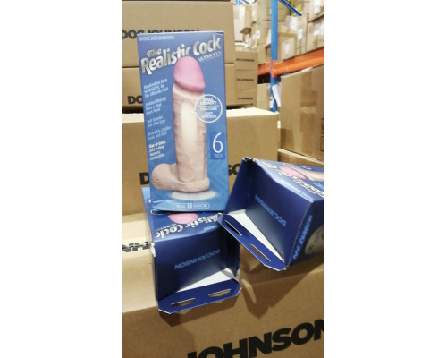 Фалоімітатор Doc Johnson The Realistic Cock 6 inch White – ULTRASKYN, Vack-U-Lock (м'ята упаковка!)