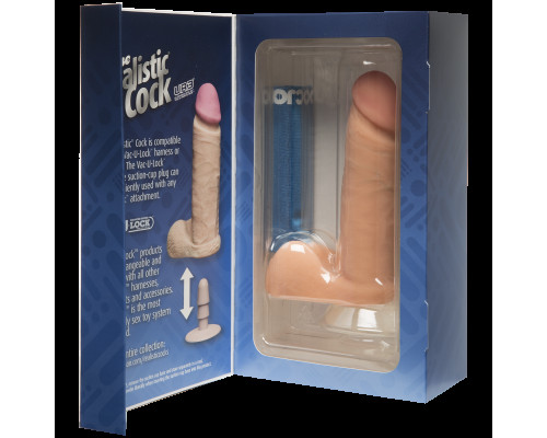 Фалоімітатор Doc Johnson The Realistic Cock 6 inch White – ULTRASKYN, Vack-U-Lock (м'ята упаковка!)