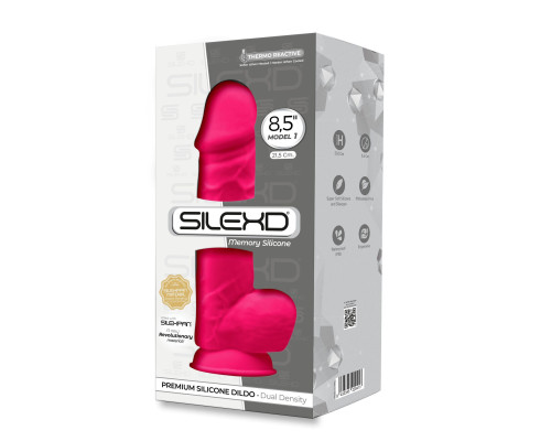 Фалоімітатор SilexD Norman Pink (MODEL 4 size 8.5in), двошаровий, силікон + Silexpan, діаметр 5 см