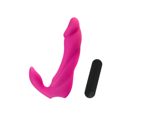 Вибратор вагинально-клиторальный Alive Bifun Pro, Pink (мятая упаковка!!!)