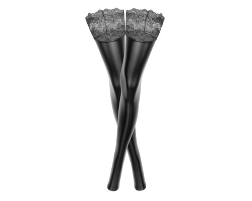 Панчохи з мокрим ефектом Noir Handmade F135 Powerwetlook stockings, XXL, без мисків