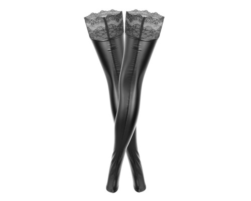 Панчохи з мокрим ефектом Noir Handmade F135 Powerwetlook stockings, XXL, без мисків