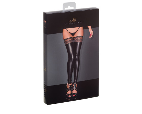 Панчохи з мокрим ефектом Noir Handmade F135 Powerwetlook stockings, XXL, без мисків