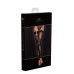 Панчохи без миска Noir Handmade F243 Tulle stockings with patterned flock embroidery, L